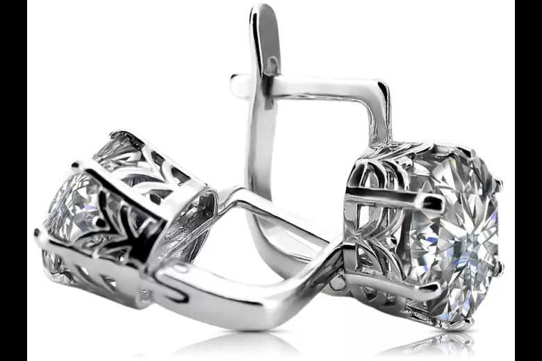 Silver 925 Russian style earrings setting vec003s Vintage Russian Soviet style vec003s-st