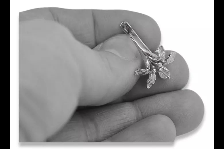 Silver 925 Vintage earrings Flower ven222s