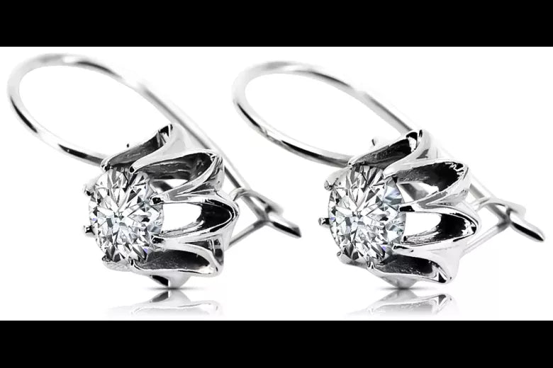 Silver 925 Vintage earrings setting vec092s Russian Soviet style vec092s-st