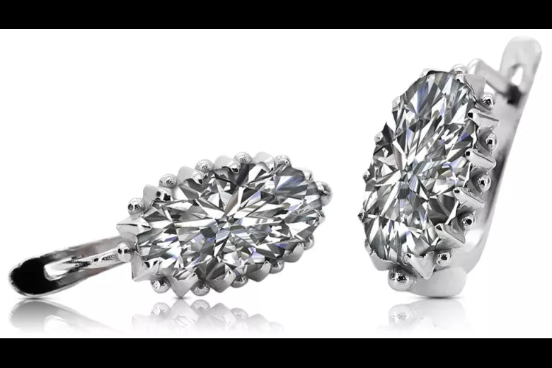 Silver 925 Vintage zircon earrings vec174s vec174s-zi