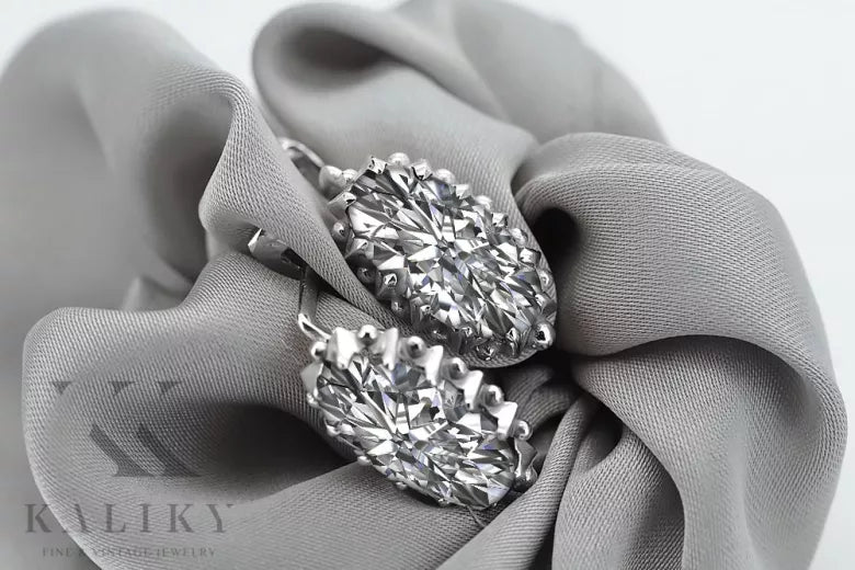 Silver 925 Vintage zircon earrings vec174s vec174s-zi