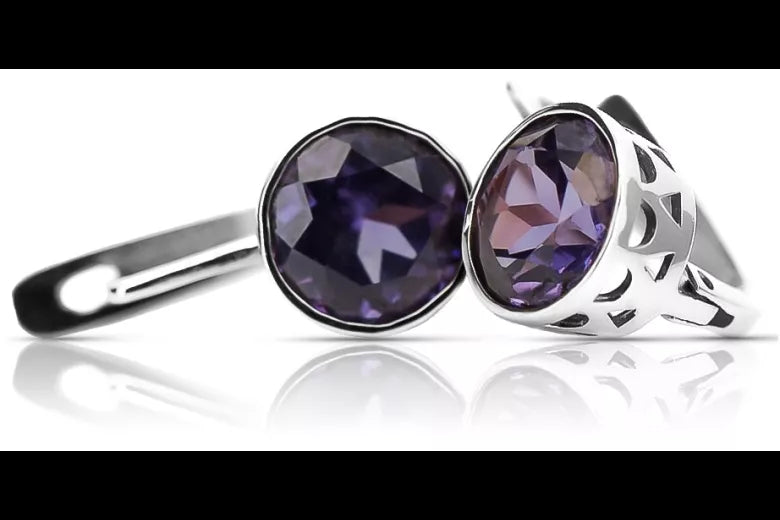 Vintage 925 Silver Alexandrite earrings vec107s vec107s-ax