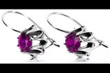 Vintage 925 Silver Amethyst earrings vec092s Russian Soviet style vec092s-am