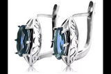 Vintage 925 Silver aquamarine earrings vec141s Russian Soviet style vec141s-aq