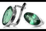 Vintage 925 Silver emerald earrings vec001s Russian Soviet style vec001s-em