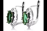Vintage 925 Silver emerald earrings vec141s Russian Soviet style vec141s-em