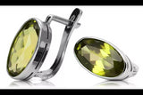 Vintage 925 Silver peridot earrings vec001s Russian Soviet style vec001s-yp