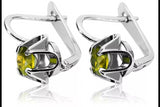 Vintage 925 Silver Peridot earrings vec018s Russian Soviet style