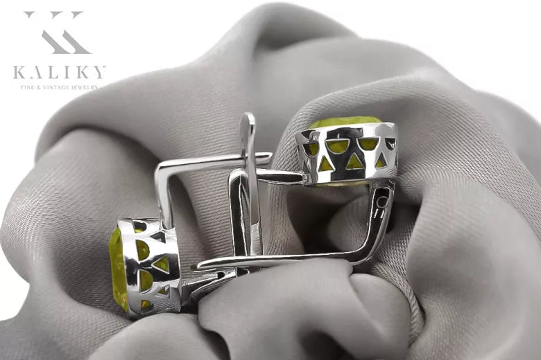 Vintage 925 Silver Peridot earrings vec107s vec107s-yp
