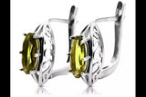 Vintage 925 Silver peridot earrings vec141s Russian Soviet style vec141s-yp