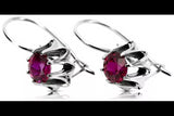 Vintage 925 Silver ruby earrings vec092s Russian Soviet style vec092s-rb