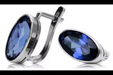 Vintage 925 Silver sapphire earrings vec001s Russian Soviet style vec001s-sp