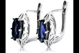 Vintage 925 Silver sapphire earrings vec141s Russian Soviet style vec141s-sp