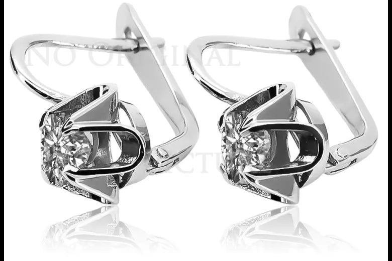 Vintage 925 Silver Setting earrings vec018s Russian Soviet style