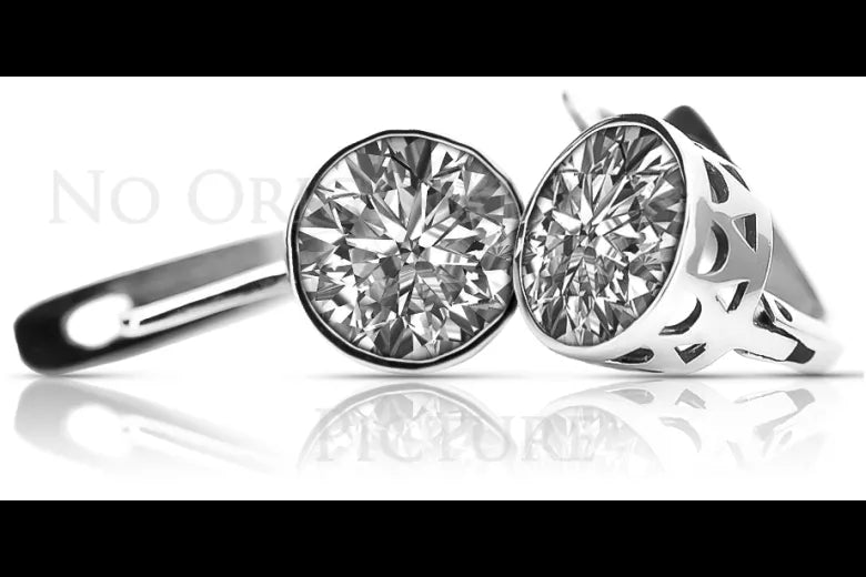 Vintage 925 Silver Setting earrings vec107s vec107s-st