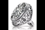Vintage 925 silver Soviet Russian style ring Setting vrc184s