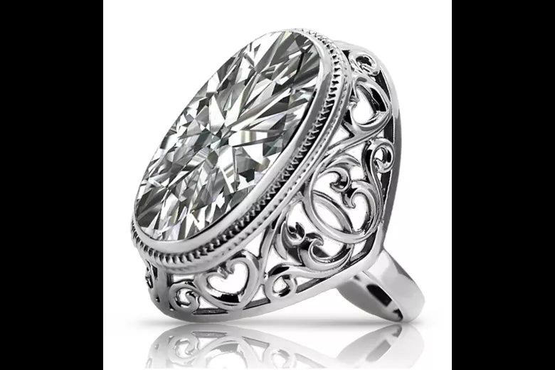 Vintage 925 silver Soviet Russian style ring Setting vrc184s