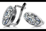Vintage 925 Silver zircon earrings vec001s Russian Soviet style vec001s-zi