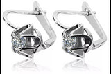 Vintage 925 Silver Zircon earrings vec018s Russian Soviet style