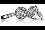 Vintage 925 Silver Zircon earrings vec107s