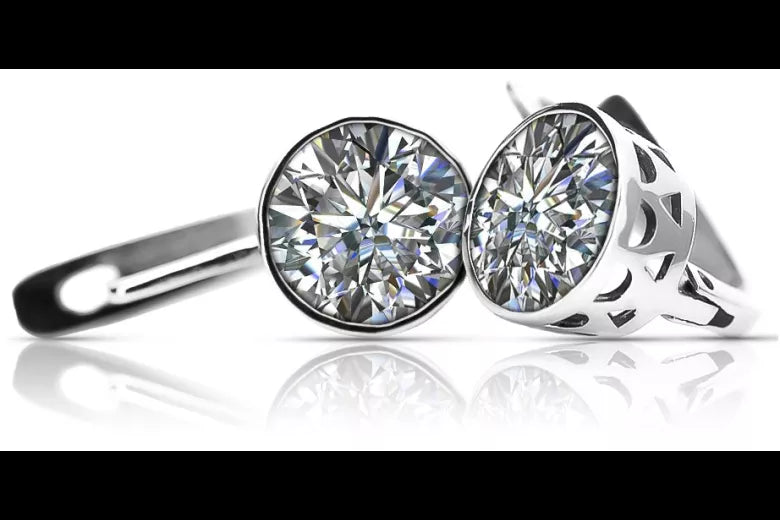 Vintage 925 Silver Zircon earrings vec107s