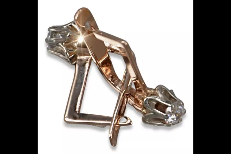 Vintage Earrings Setting Original Vintage 14K Rose Gold vec154r vec154r-st