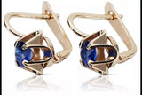Vintage rose pink 14k 585 gold Sapphire earrings vec018 Russian Soviet style