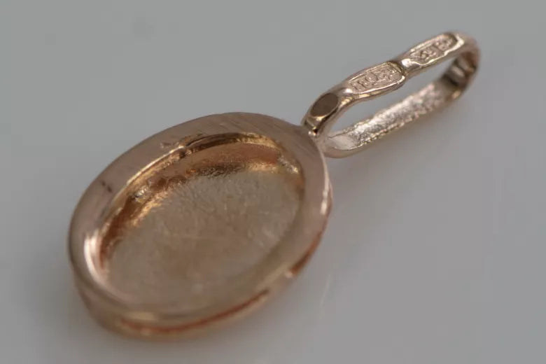 Vintage rose pink 14k 585 gold Vintage Cameo pendant vpn007