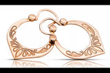 Vintage rose pink 14k 585 gold Vintage Gipsy earrings ven176