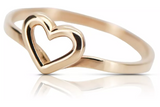 Vintage rose pink 14k 585 gold Vintage heart ring vrn116