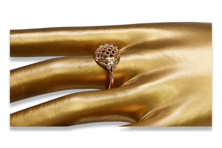 Vintage rose pink 14k 585 gold Vintage ring vrn005