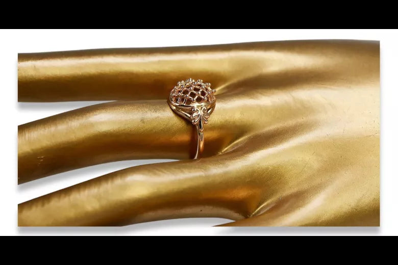 Vintage rose pink 14k 585 gold Vintage ring vrn005