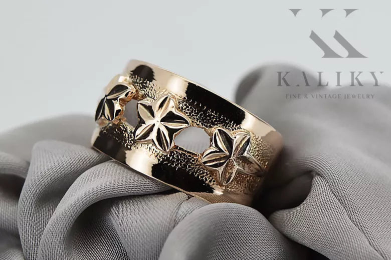 Vintage rose pink 14k 585 gold Vintage ring vrn025