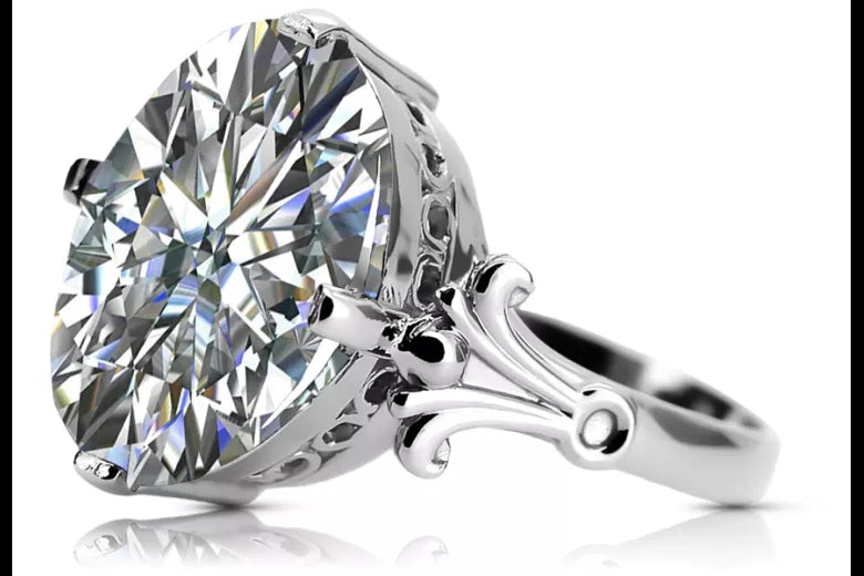 Vintage rose pink 14k gold 585 Setting ring vrc369