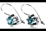 Vintage silver 925 aquamarine earrings vec019s Russian Soviet style vec019s-aq