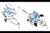 Vintage silver 925 aquamarine earrings vec116s Russian Soviet style vec116s-aq