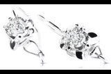Vintage silver 925 cubic zircon earrings vec116s Russian Soviet style vec116s-zi