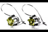 Vintage silver 925 yellow peridot earrings vec019s Russian Soviet style vec019s-yp