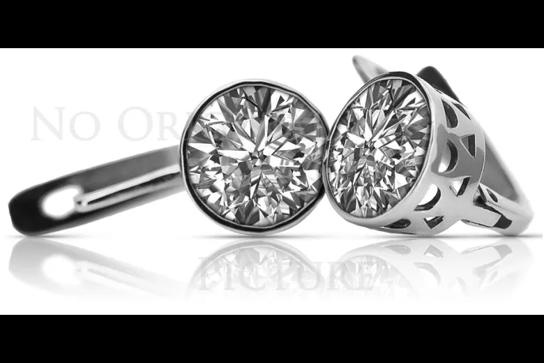 Vintage silver rose gold plated 925 Setting earrings vec107rp vec107rp-st