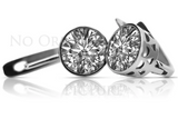 Vintage silver rose gold plated 925 Setting earrings vec107rp vec107rp-st