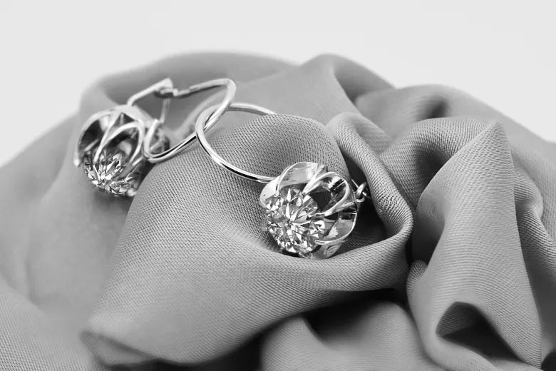 Vintage Vintage 925 Silver earrings setting vec062s vec062s-st