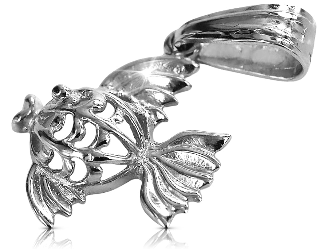 Vintage silver 925 Vintage fish pendant vpn021s