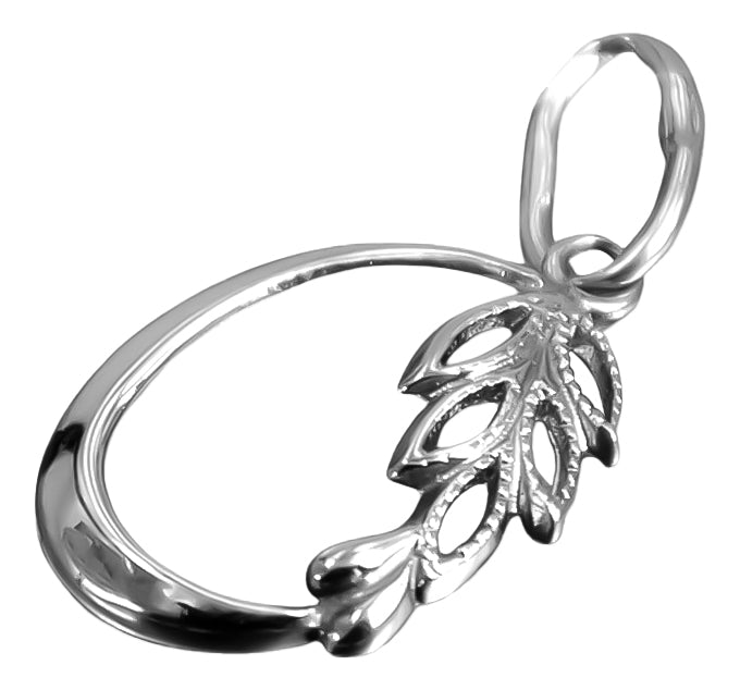 Vintage silver rose gold plated 925 Vintage leaf pendant vpn084rp