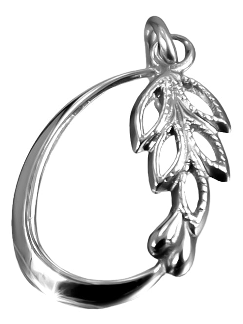 Vintage silver rose gold plated 925 Vintage leaf pendant vpn084rp