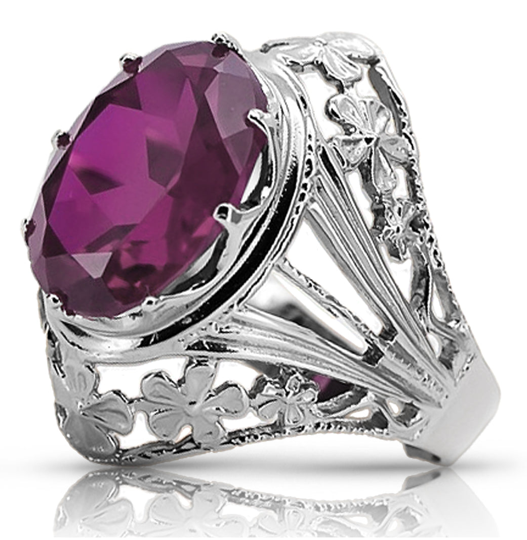 Vintage silver 925 Amethyst ring vrc031s Vintage