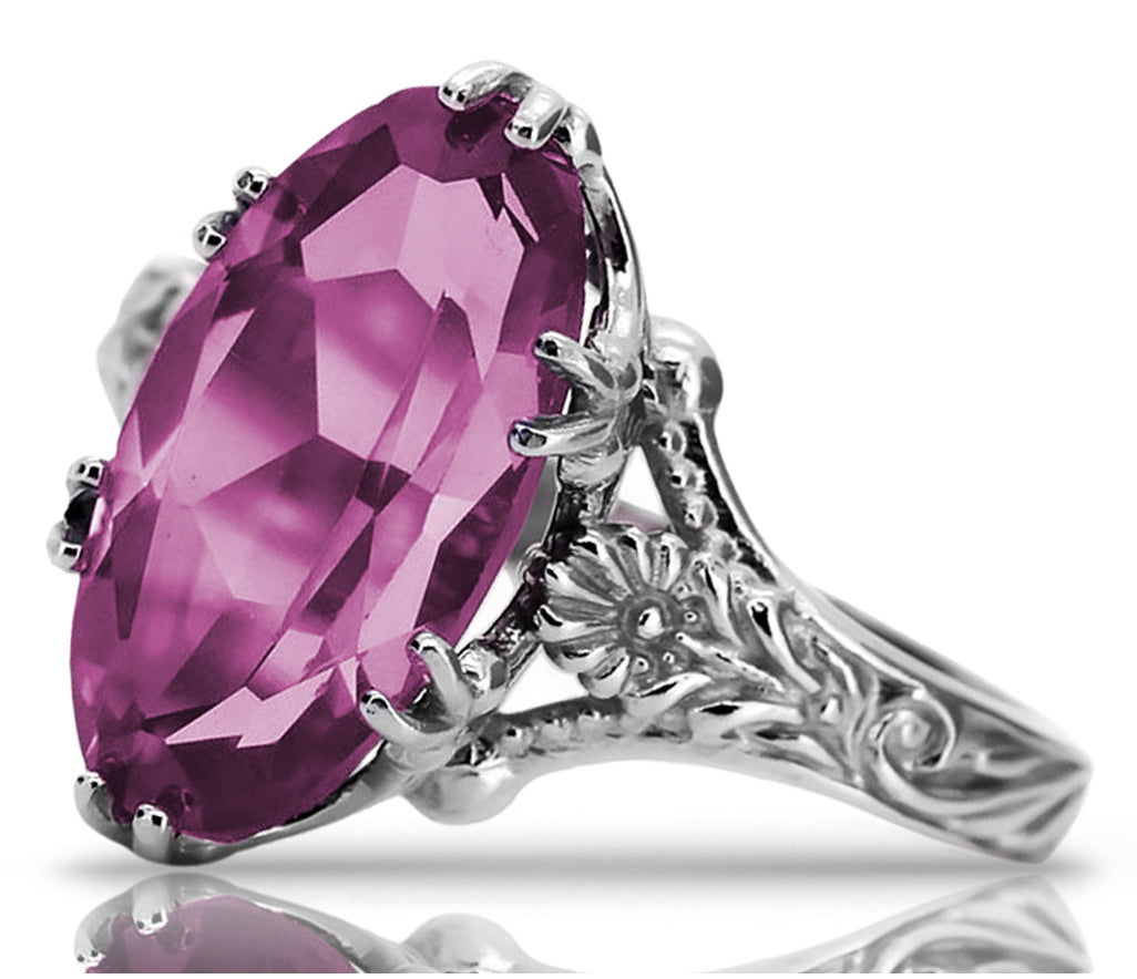 Vintage silver 925 Amethyst ring vrc084s Vintage