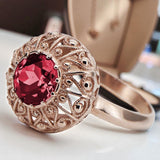 Original Vintage 14K Rose Gold Ruby Ring Vintage style vrc059r