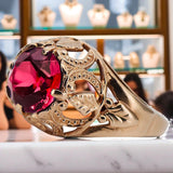 Original Vintage 14K Rose Gold Ruby Ring Vintage Jewlery vrc080r
