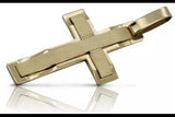 Yellow 14k solid gold Catholic cross pendant ctc031y
