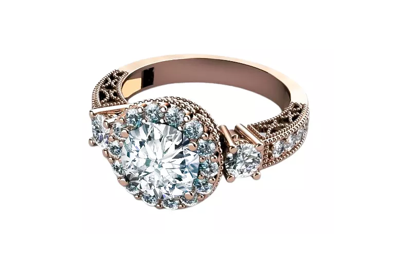 Zircon Original Vintage 14K Rose Gold Ring Vintage Jewlery crc003r crc003r-zi